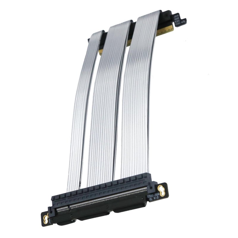 GIGA-MEGA PCIe 5.0 X16 Riser Cable Dual Reverse and Straight GPU Extension Cable GEN5 for ITX A4 Case RTX5090 (19cm) - Image 1